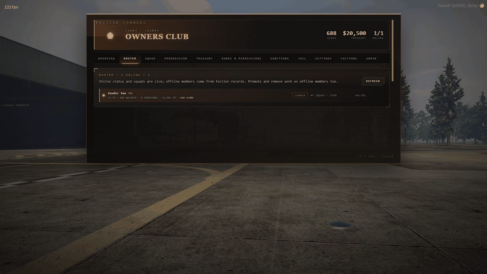 Faction hub overview tab with the command briefing and emblem workshop